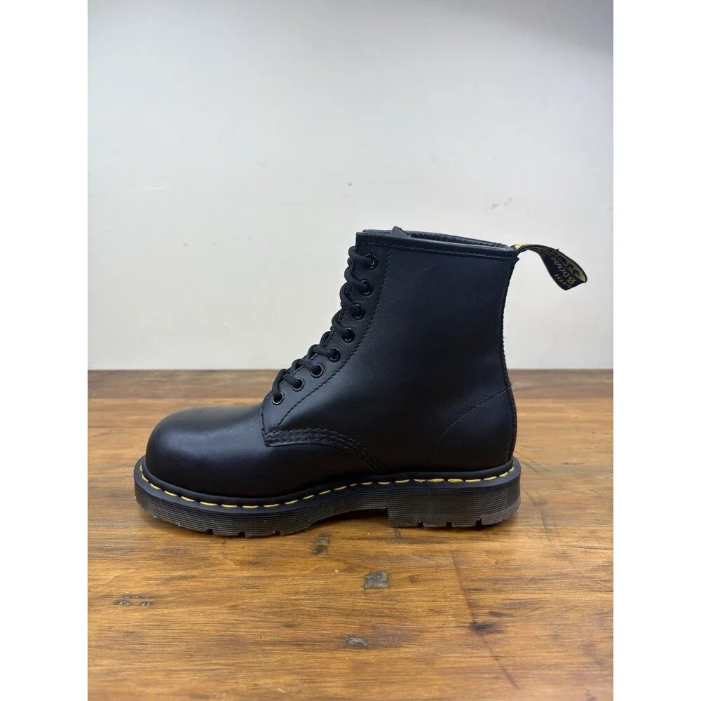 Dr Martens DM556 Mens Black Leather Steel Toe Work Safety Boots US 7 NWOB